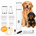 PYROEPLEEA 4-in-1 Dog Clippers & Pet Grooming Kit, 2-Speed Cordless Hair Trimmer with Paw Trimmer & Nail Grinder, White