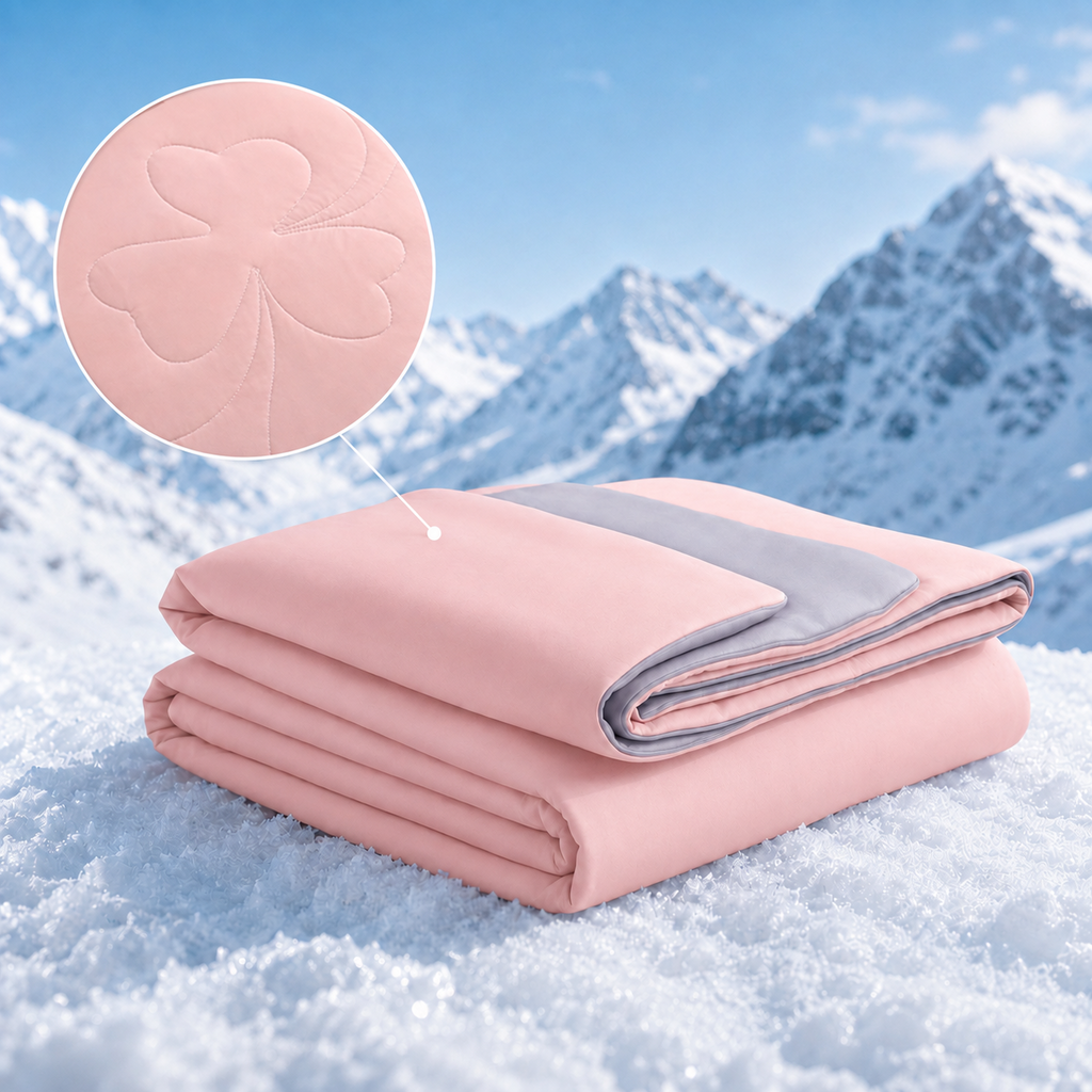 PYROEPLEEA 90" x 108" Cooling Blanket King Size for Hot Sleepers, Lightweight Breathable Soft Blanket for Night Sweats, Bed Sofa Travel, Clover Pink