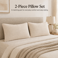 Premium Cotton Linen Pillow - Ultra Soft & Breathable, Fluffy Supportive Sleeping Pillow for All Sleep Positions, Machine Washable, Light Beige