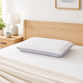 Memory Foam Pillow, 2-Sided Reversible Pillow with Cooling Knit & Milk Silk Cover, Removable Washable Pillowcase, White & Gray