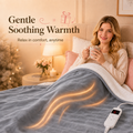 PYROEPLEEA Heated Throw Blanket 50 x 60 in, Flannel Sherpa, 6 Heat Settings, 1-12 Hour Auto Off, Machine Washable for Couch or Bed-Light Grey