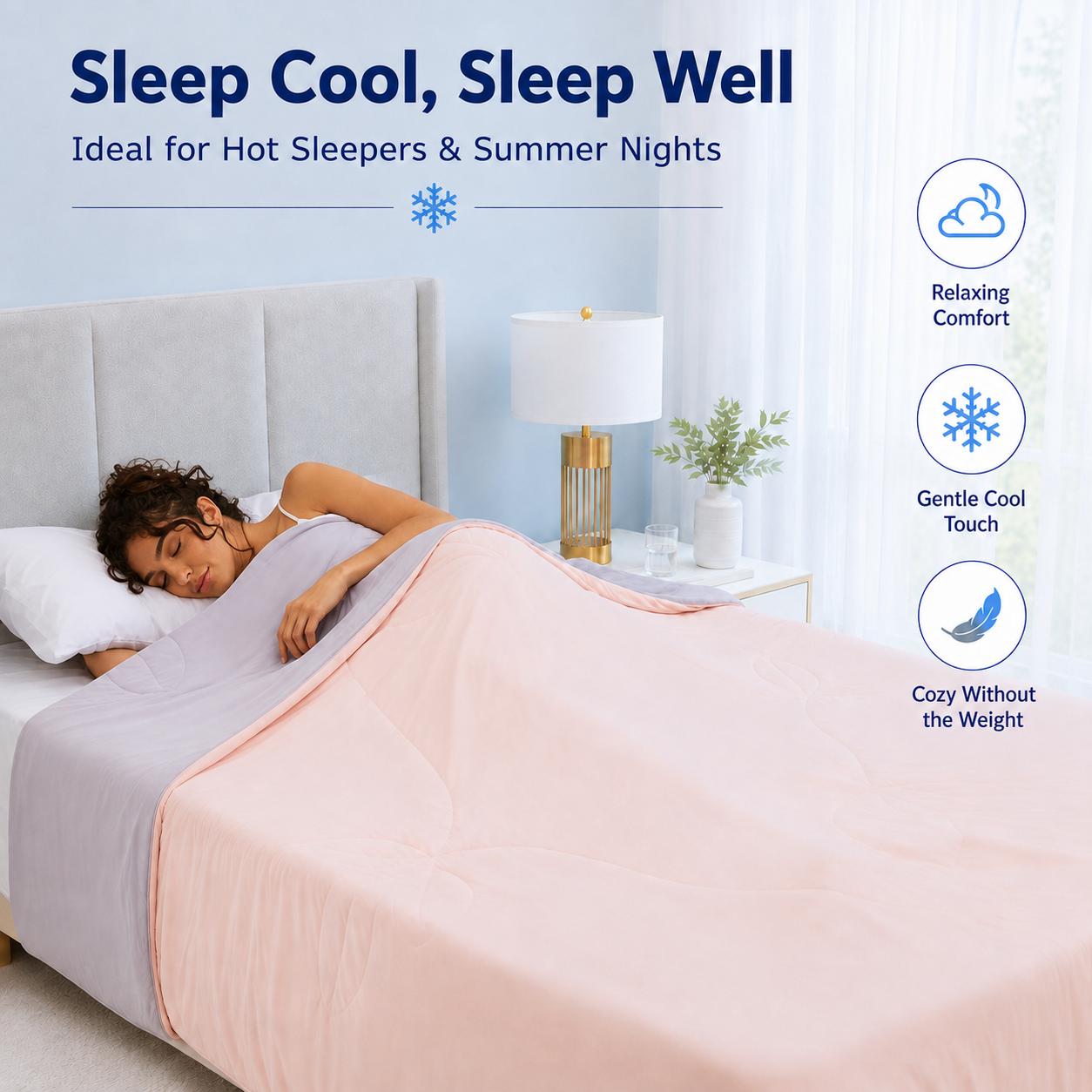PYROEPLEEA 90" x 90" Cooling Blanket Queen Size for Hot Sleepers, Lightweight Breathable Soft Blanket for Night Sweats, Bed Sofa Travel, Leaves Pink