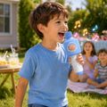PYROEPLEEA Kids Karaoke Microphone with Bluetooth Speaker, LED Lights & Voice Changer, Portable Singing Toy for Ages 3-12, Blue