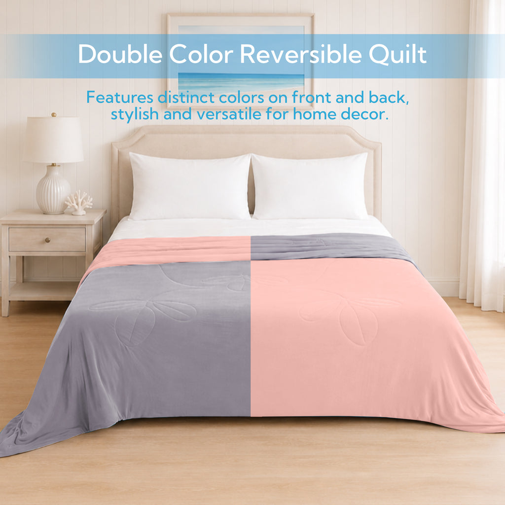 PYROEPLEEA Cooling Blanket for Hot Sleepers Twin Size (60" x 80"), Lightweight Breathable Summer Cooling Comforter for Night Sweats, Feather Pink