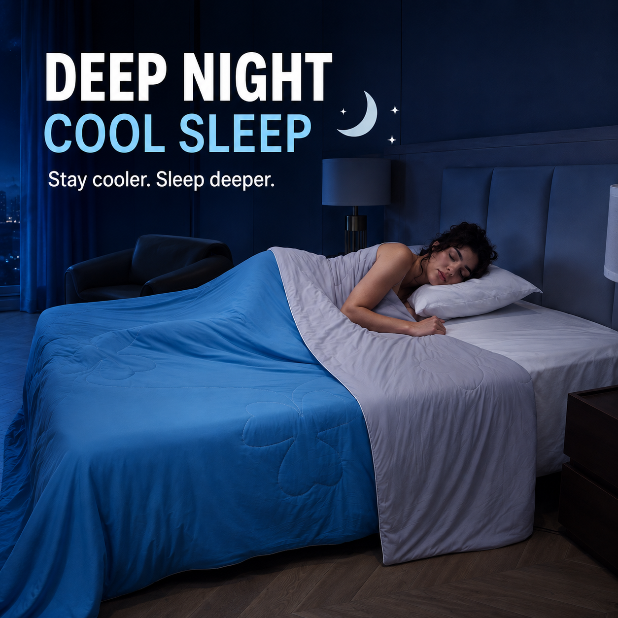 PYROEPLEEA 90" x 90" Cooling Blanket Queen Size for Hot Sleepers, Lightweight Breathable Soft Blanket for Night Sweats, Bed Sofa Travel, Clover Blue