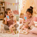 PYROEPLEEA Video Walkie Talkies for Kids 2 Pack, Rechargeable Long Range Two Way Radios with Screen, Camera & Voice Changer, Outdoor Toys, Pink