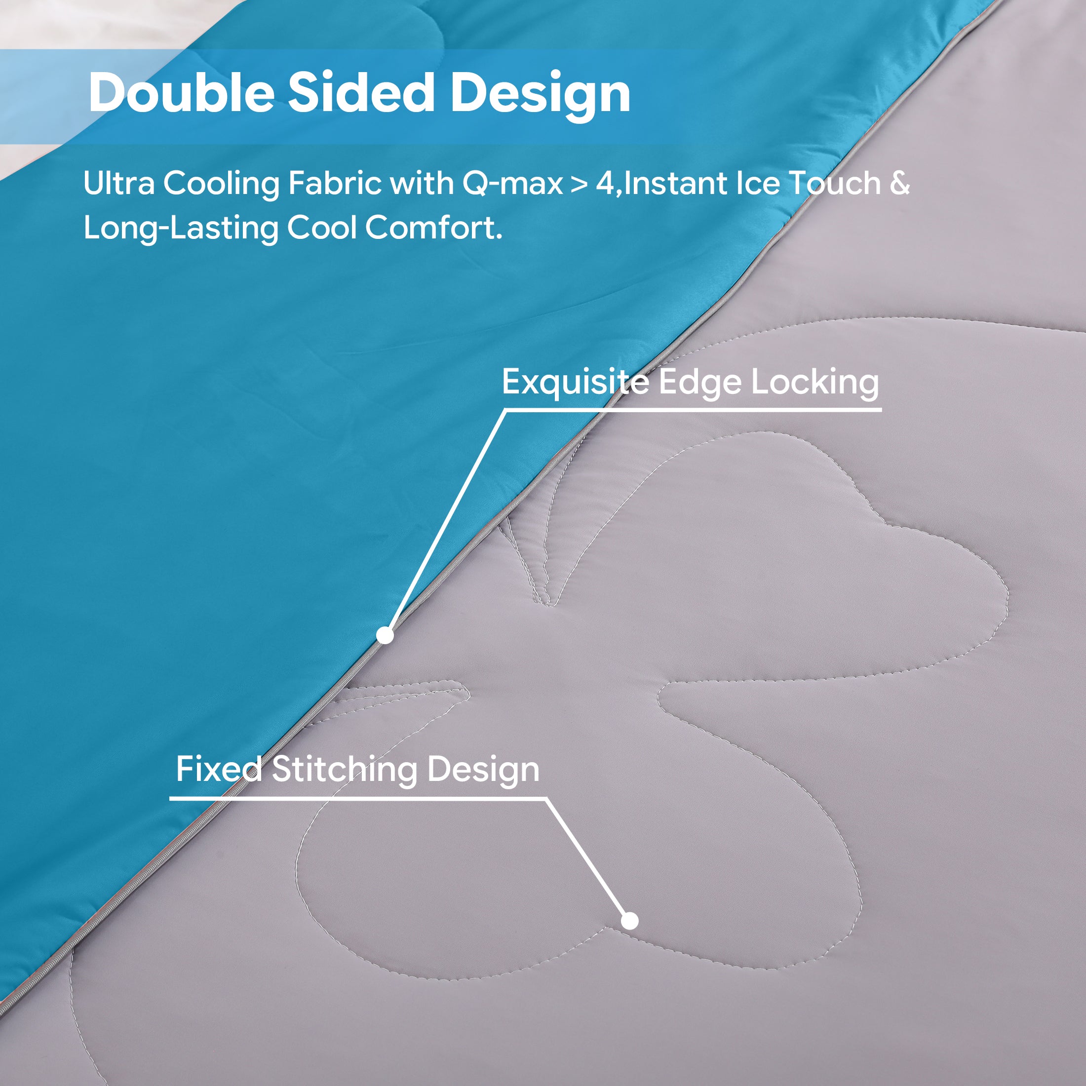 PYROEPLEEA Cooling Blanket for Hot Sleepers King Size (90" x 108"), Lightweight Breathable Summer Cooling Comforter for Night Sweats, Clover Blue