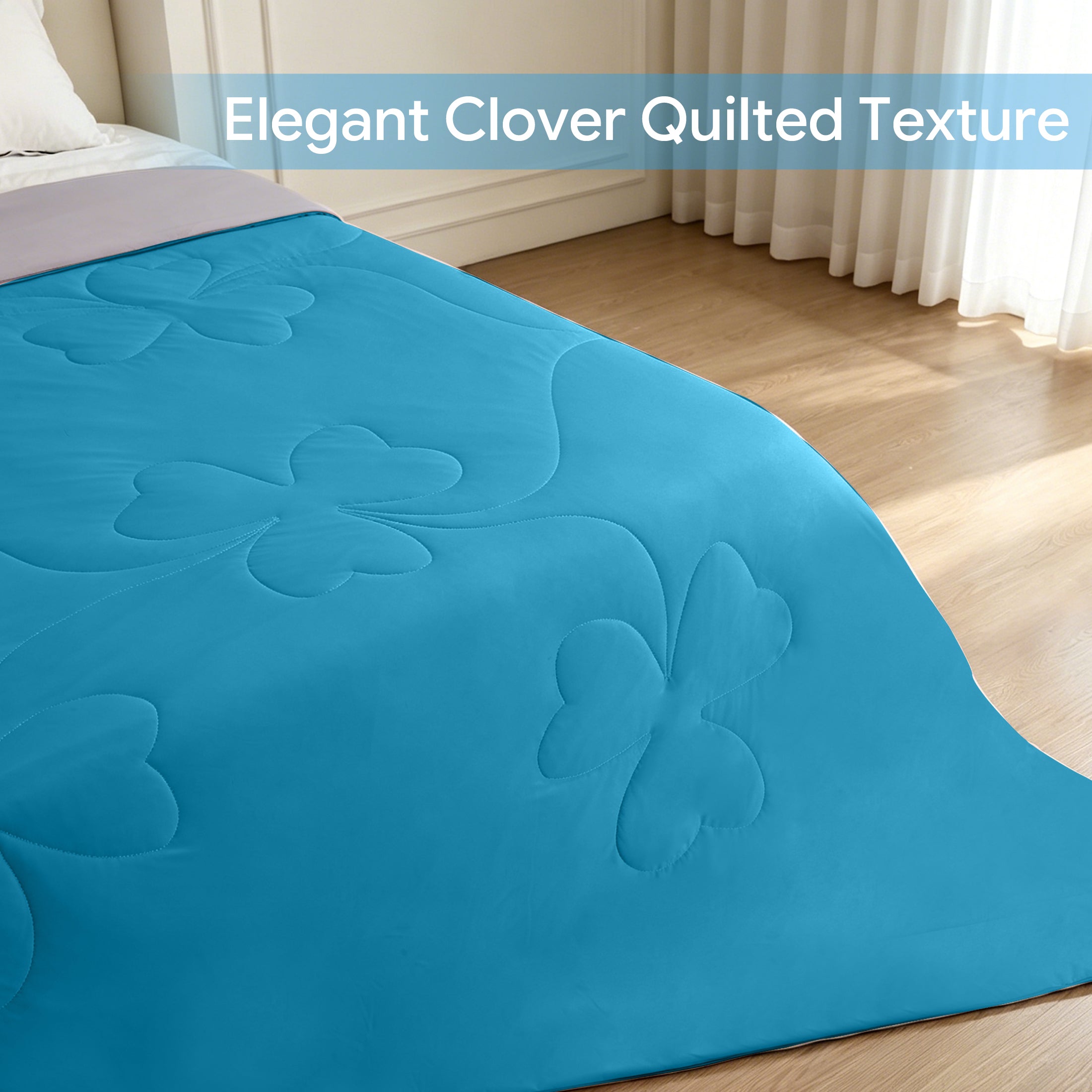 PYROEPLEEA Cooling Blanket for Hot Sleepers Twin Size (60" x 80"), Lightweight Breathable Summer Cooling Comforter for Night Sweats, Clover Blue