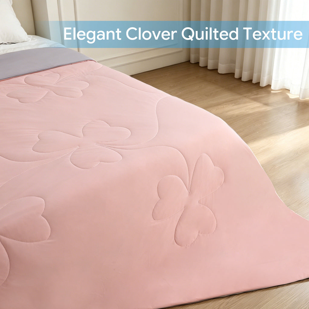 PYROEPLEEA Cooling Blanket for Hot Sleepers King Size (90" x 108"), Lightweight Breathable Summer Cooling Comforter for Night Sweats, Clover Pink