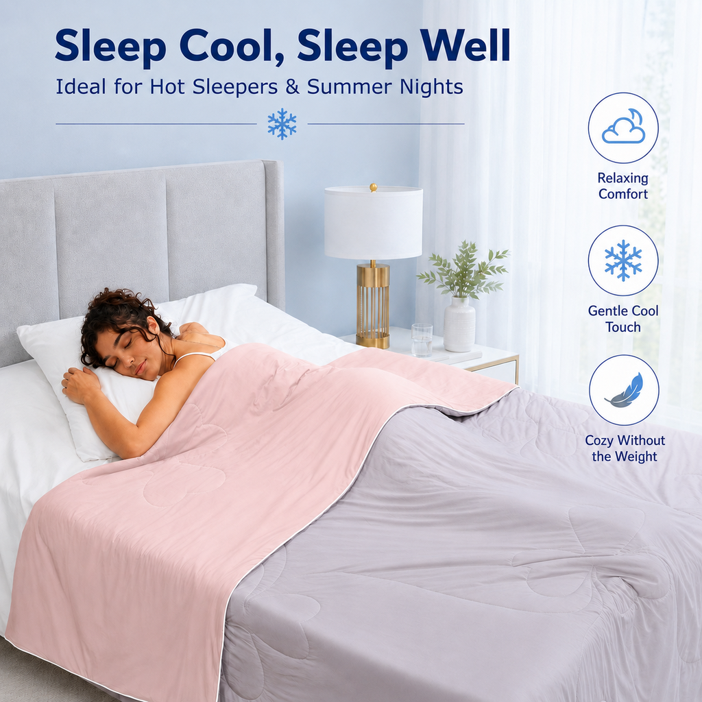PYROEPLEEA 90" x 108" Cooling Blanket King Size for Hot Sleepers, Lightweight Breathable Soft Blanket for Night Sweats, Bed Sofa Travel, Clover Pink