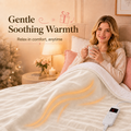 PYROEPLEEA Heated Throw Blanket 50 x 60 in, Flannel Sherpa, 6 Heat Settings, 1-12 Hour Auto Off, Machine Washable for Couch or Bed-White